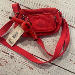 new KIPLING BLACK canvas shoulder bag 6.25" x 5' x 3.75”